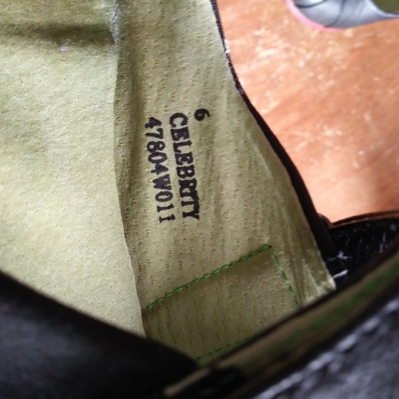 Retro Round toe black leather flat shoes - Picture 3 of 4